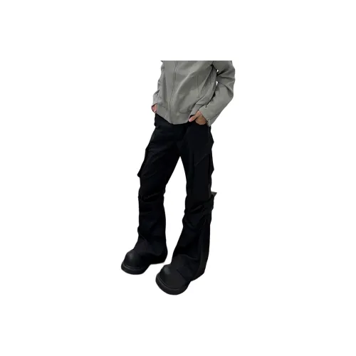 PISYPOX Black Unisex Casual Pants PISYPOX Черные Унисекс Повседневные Штаны