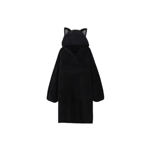 MEIJIAO Черный Hamster Пижамный халат Женские Банные халаты