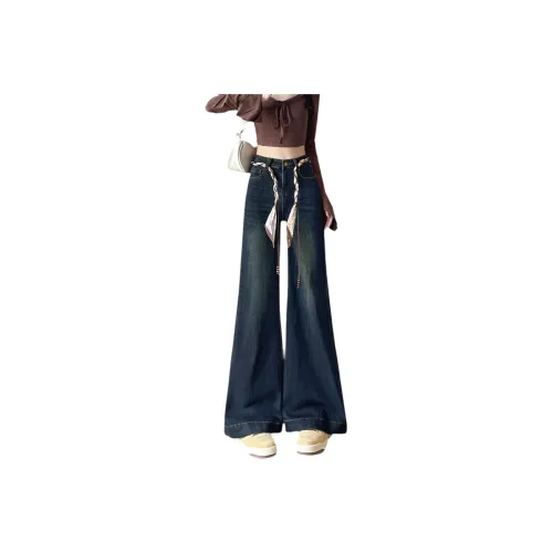 SITOL Джинсы Женские Винтаж Синий