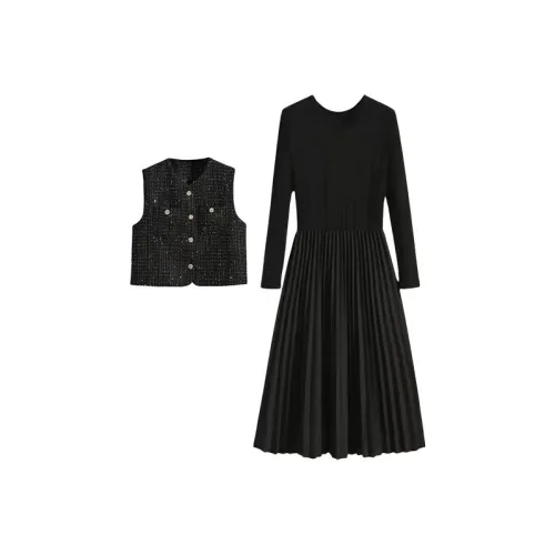 COVT Жилет + Платье Женские Комплекты с Юбкой