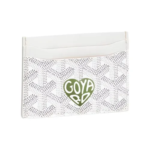 GOYARD Saint Sulpice Холст с кожей Собака's Teeth Картхолдер Картхолдер Унисекс Белый и Светло-Зеленый Маленькое Сердце