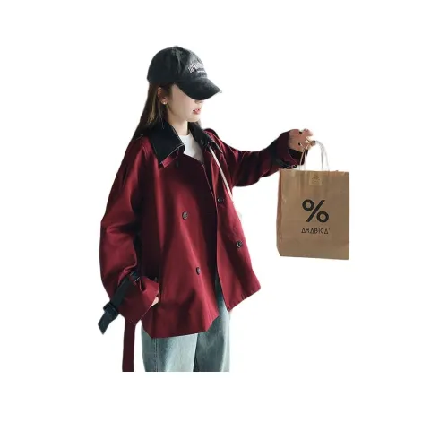 MEXICAN Бургунди Женское Короткое Пальто