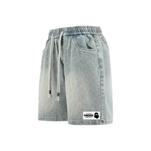 Fingercrox Джинсовые шорты Унисекс Винтажный синий