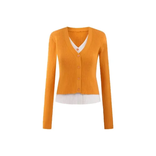 Leather Cat Трикотажная ткань Кардиган Женские