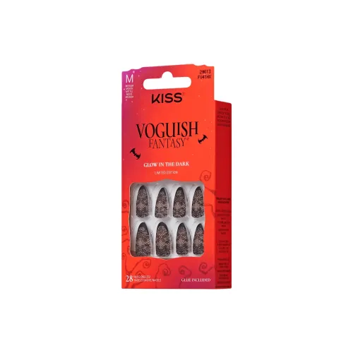 KISS NEW YORK I Wanna Рок False Nail Миндаль Черный Однотонный Французский 28 Шт