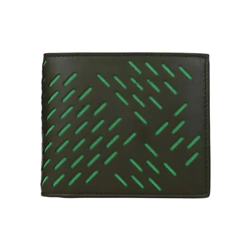 Bottega Veneta Телячья кожа Держатель для карт кошелек Мужской Армейский зеленый Черный