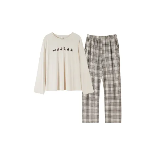 Sha Qian Пижамный комплект женский абрикосовый