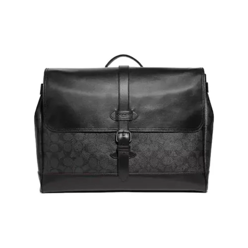 COACH Hudson Монограмма Холст и Кожаная Сумка для Ноутбука Мужская