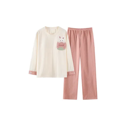 Qian Rise Клубничный Кролик Женские Пижамные Комплекты