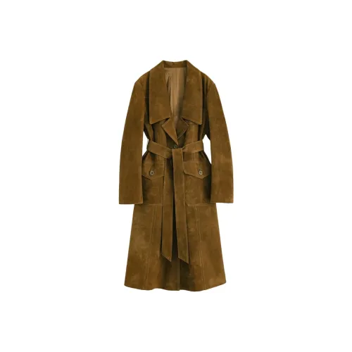 JUNUIO Викунья Коричневый Женские Кожаные куртки