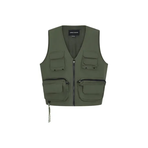 URBAN REVIVO Army Green Мужские жилеты