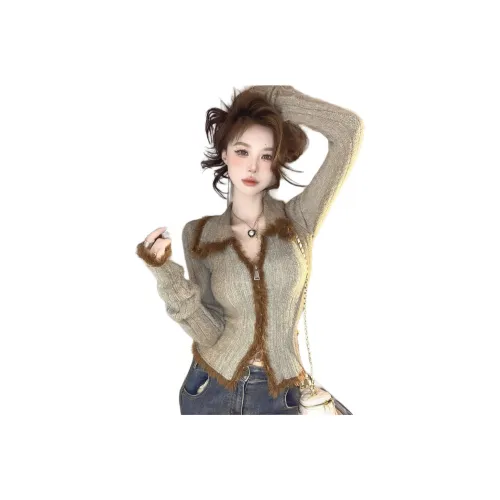 STYUW Кофе Свитер Женские Трикотаж