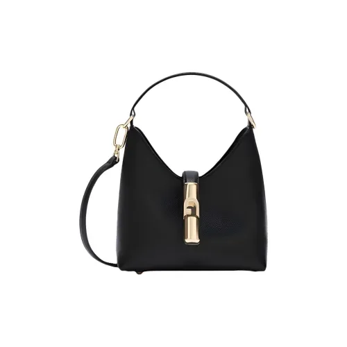 Furla Сумка-хобо из коровьей кожи мини женская черная