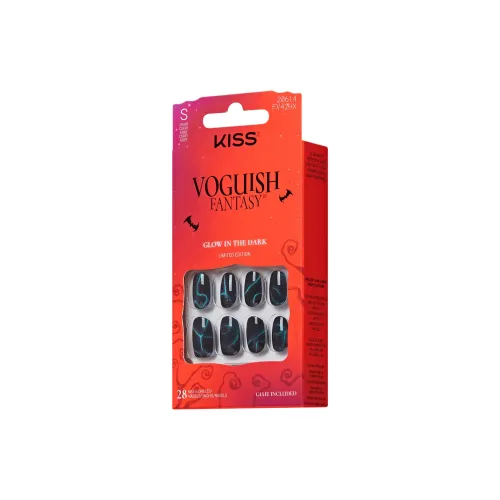 KISS NEW YORK Be Scary False Nail Oval Черный градиент Кошачий глаз 28 шт