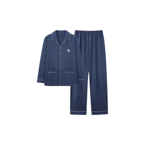 MADALLO Темно-синий Синий Мужской Пижамный Комплект