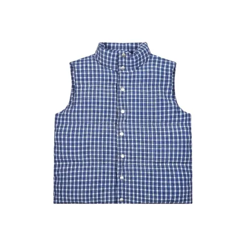 ABBY GODDESS Синие Белые Клетчатые Жилеты Женские Жилеты