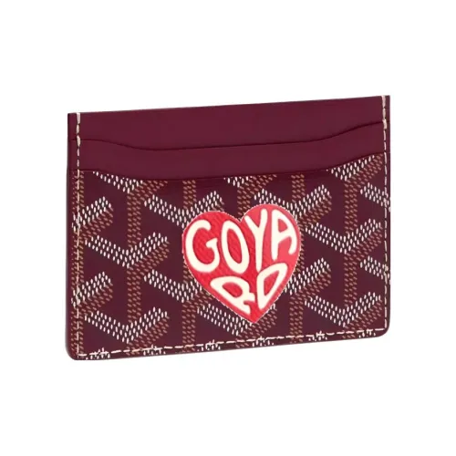 GOYARD Saint Sulpice Холст с кожей Картхолдер Картхолдер Унисекс Бургунди Красный Маленькое сердце
