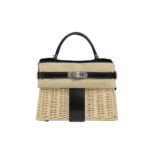 HERMES Mini Kelly 2nd Generation Кожа Коробка Плечевая Сумка Маленькая Женская Черная Коричневая