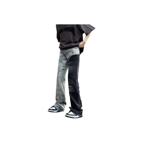 PWUE Черный Белый Унисекс Джинсы