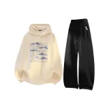 Светлый рис (B Лошадь Прыжок Тысяча Гор) + Черный (ME45 Улыбка Логотип Брюки Левый карман Этикетка)