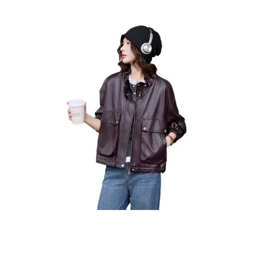 H YXIANG Кожа Куртка Женская