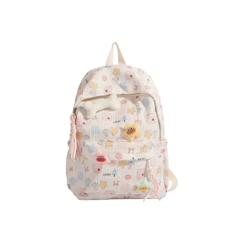 WRELS Nylon Backpack Standard Айвори Light Blue Pink