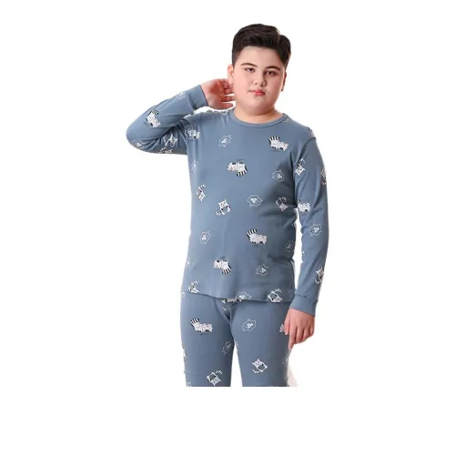 Cotton Gene Серый Синий Котенок Унисекс Термокомплекты