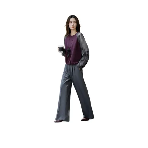 Mu Xiao Xin Баклажаново-фиолетовый Женский Свитшот