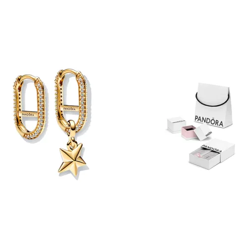 Серьги Pandora с синтетическим кубическим цирконием унисекс