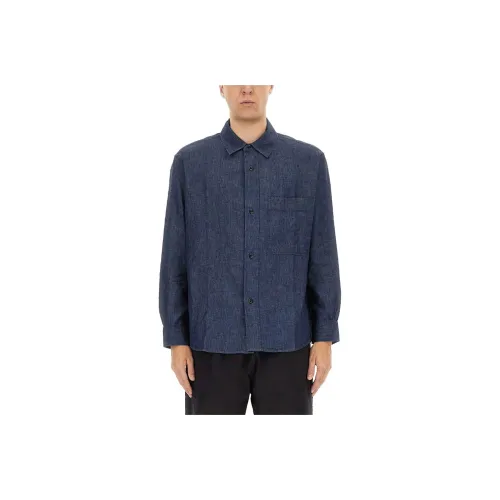 MARGARETHOWELL Blue Men's Shirts MARGARETHOWELL Синий Мужские Рубашки