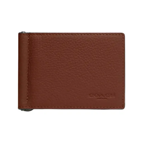 COACH Slim Wallet Галька Кожа Кошелек Мини Женские Черный Норка