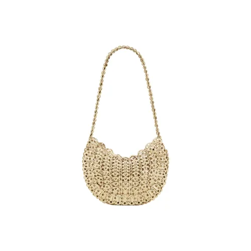 Paco Rabanne Латуньный Полумесяц Сумка Портативная Сумка через плечо Сумка на плечо Женская Золотая