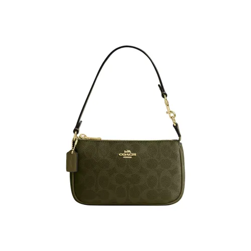 COACH Nolita Подпись Покрытый холст Плечевая сумка сумка через плечо мини женская оливково-зеленый