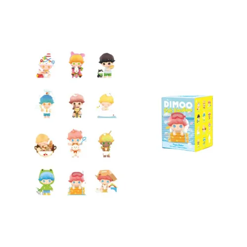 POP MART Dimoo Pet Vacation Collection 100% Слепые коробки Один Mystery Коробка Целая коробка 12 шт