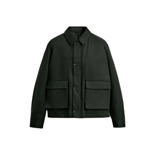 ZARA Мужские куртки темно-зеленого цвета