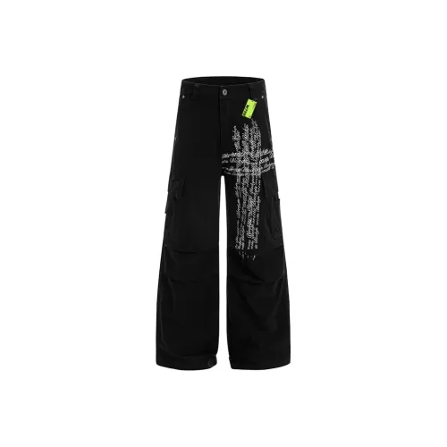 W7H1 Черный Унисекс Джинсы