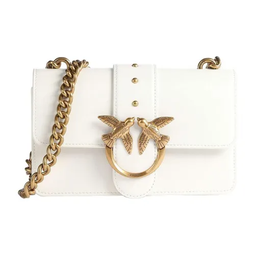 PINKO SIMPLY Корова Кожа Bird Сумка Swallow Сумка Сумка через плечо Мини Женская Белая