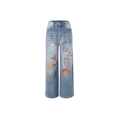 LAMLICKA Blue Unisex Jeans LAMLICKA Синий Унисекс Джинсы
