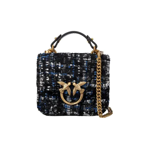 PINKO Твид Bird Сумка Swallow Сумка Сумка через плечо Сумка Мини Женская Черная