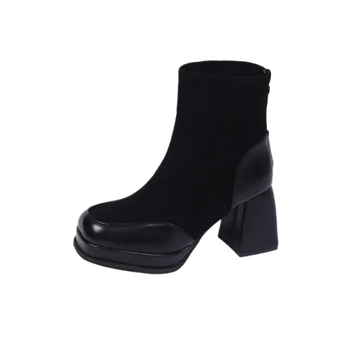 Wuji визуально увеличивает рост Пэчворк Ботильоны Женские