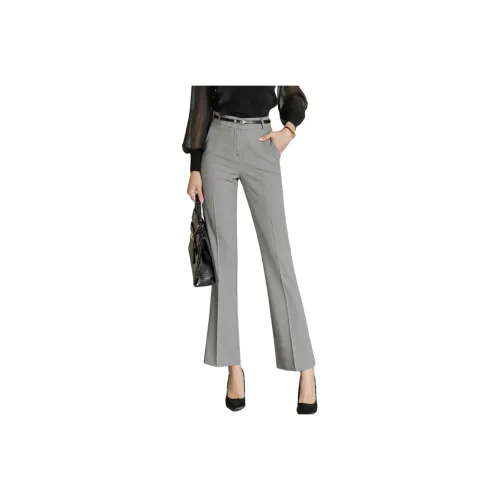 QTUR Light Gray Women's Casual Pants QTUR Светло-серые женские повседневные штаны