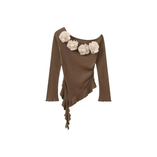 ZEKIKO STUDIO Коричневый Женские T-рубашки