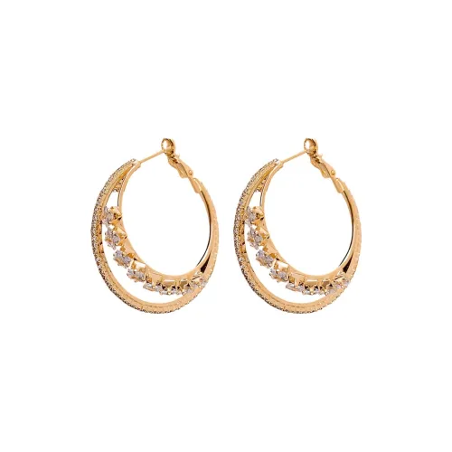 Drejew Сплав с Серьгами с цирконием And Серьги-кольца Набор Женские