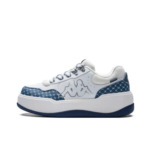Серия KAPPA Спина на Спине Устойчивые к истиранию Низкие Кроссовки для скейтбординга Унисекс Классический Белый FLOATING Синий
