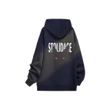 С принтом, темно-синий