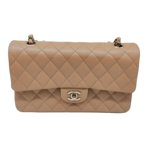 CHANEL Classic Flap CF Sheepskin Flap Bag Shoulder Bag Women's Beige