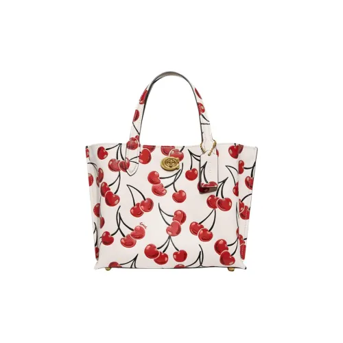 COACH Willow Коровья кожа Тоут Сумка Сумка для покупок Сумка Сумка через плечо Сумка через плечо Средний Женская Розово-белый