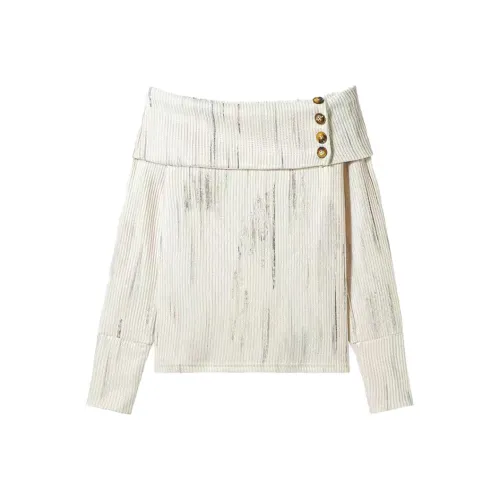 SYEEE WITH U Off The Плечо Трикотаж Женские Трикотаж