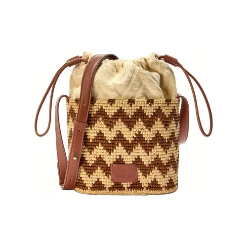 MISSONI Вискоза Ведрообразная Сумка Плечевая Сумка Женская Коричневая