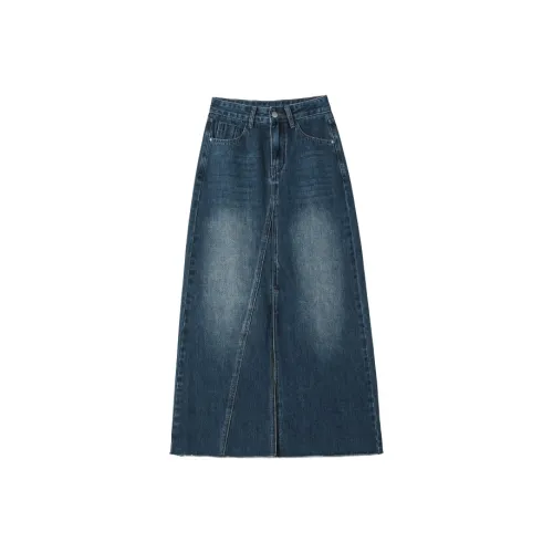 Розовый винтажный синий женский джинсовый длинный кардиган